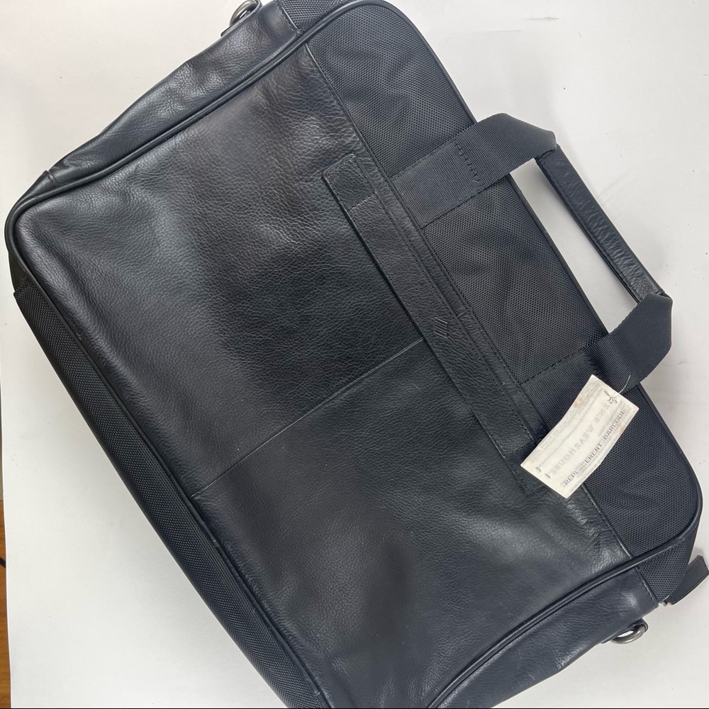 JOSEPH ABBOUD Mens Black Leather Business Laptop Messenger Courier Bag MSRP $199